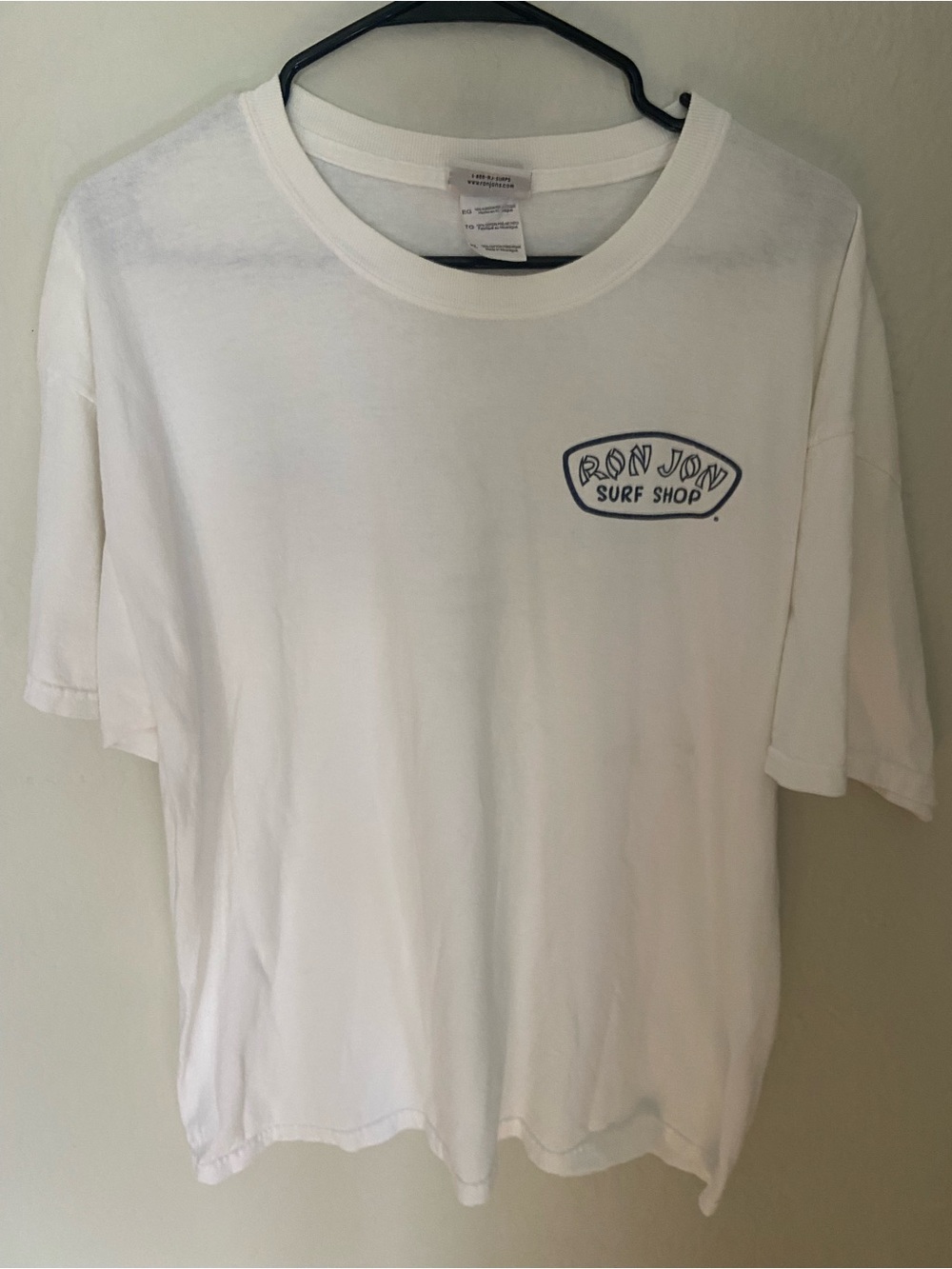 Ron Jon Vintage White Short Sleeve Tee Y2K Graphic Tee Size XL